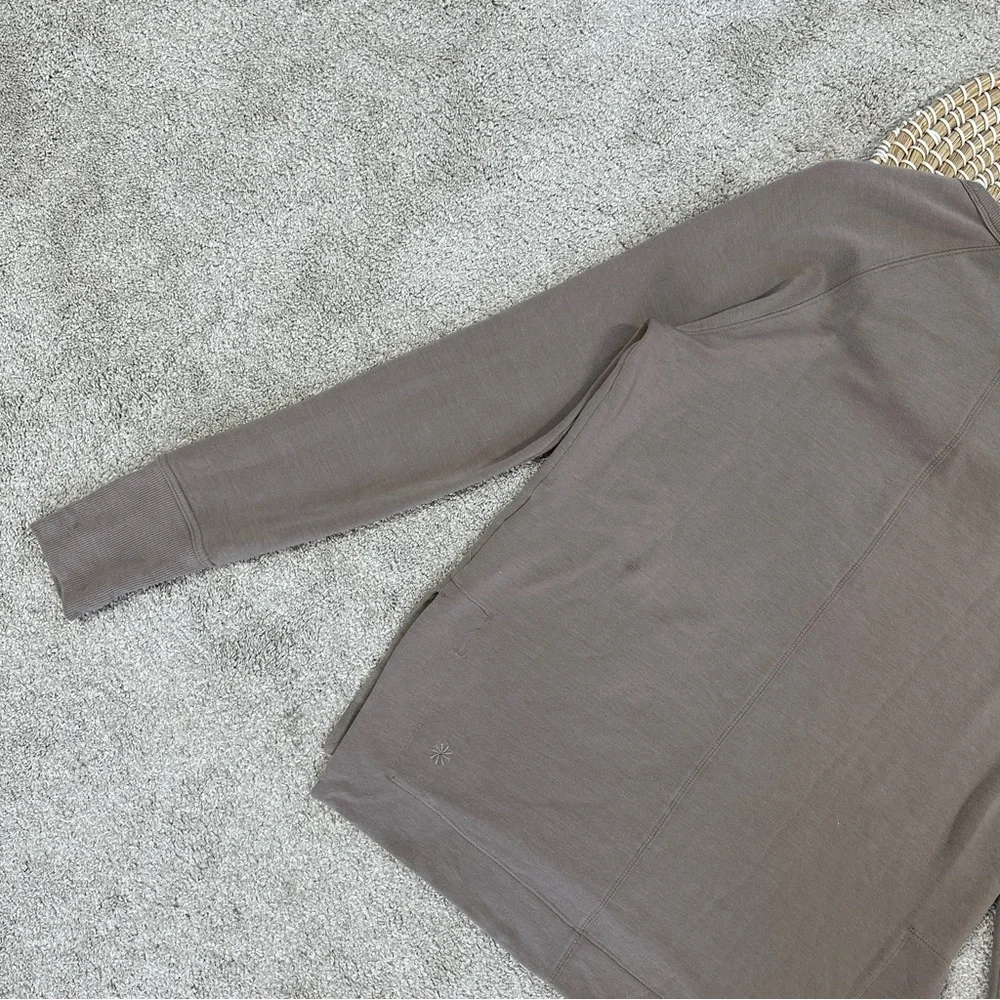 Athleta Women’s Coaster Luxe Recover Sweatshirt Ultra-Soft in Mortar Mushroom XS - Picture 7 of 16